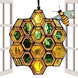 Sonnenfänger Biene, Gartendekoration aus Acryl mit Bienen-Motiv, elegant, für Fenster, Balkon, Außen- und Innenbereich