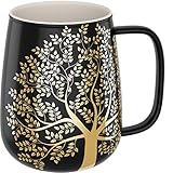 amapodo Jumbotasse - Große Tasse 600ml - XXL Tasse Groß - Grosse Kaffeetasse - Bürotasse - Kaffeepott - Geburtstag Geschenk Männer - Kaffeebecher Porzellan - Keramik Tasse groß - Dunkelgrau