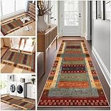 Teppich Läufer Flur Lang, Teppichläufer Flur rutschfest Küchenteppich 40 x 70 cm Waschbar Flur Läufer Teppich, Flurläufer Lang Korridor Teppich Läufer für Küche, Eingang, Wohnzimmer Schlafzimmer