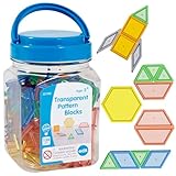 edxeducation Transparente Musterbausteine aus Kunststoff - 120 Stück - Ideal für Licht- und Farberkundung und zum Aufbau mathematischer Fähigkeiten