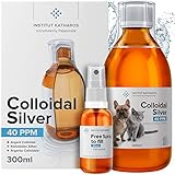 Silberspray Colloidal Silver 300ml 40ppm | Für Haustiere (Hunde, Katzen, Pferd) | Wundspray und Mittel Gegen Juckreiz (milben, grasmilben, herbstgrasmilben) | Pfotenpflege | 100% Natürliches Spray