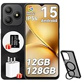 Blackview Wave 9C Handy Ohne Vertrag Android 15, 12GB+128GB/2TB TF, 6.56', 5000mAh Smartphone Ohne Vertrag Günstig, IP54, 13MP+8MP, Fingerabdruck/GPS/OTG/ 32GB TF Karte/Ring-Halter Handyhülle