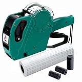 KPX MX5500 Preisauszeichen-Pistole mit 5150 Aufkleber-Etiketten und extra Tinte, 8-stellige Etikettenhersteller für Einzelhandel, Lebensmittelgeschäft (grün)