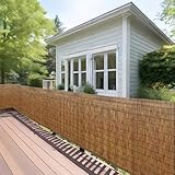 Natürliche Bambus-Zaunrollen für den Außenbereich, braun, Bambus-Vorhang, 0,3–1,8 m hoch x 12,2 m lang, Gartenzaun für Terrasse, umweltfreundliche Sichtschutzlösung