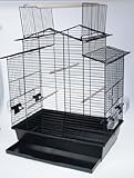 Vogelkäfig IZA III Cabrio schwarz Wellensittichkäfig,Exotenkäfig,Vogelkäfig Vogelbauer Wellensittich Kanarien Voliere Vogelhaus Käfig incl. Badehaus und Trinkröhrchen