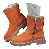 Winterboots Damen Winterschuhe Gefüttert Schneeboots Wasserdicht Schlupfboots Schneestiefel Stiefeletten Slip on Winter Boots Women Stiefel Snow Barfussschuhe mit Reißverschluss Schneeschuhe Shoes