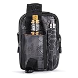 Molle Tasche Kompakte EDC Mehrzweck-Dienstprogramm Gadget Gürtel Gürteltasche mit Handyholster für iPhone 6 / 6S, Camping Wandern Outdoor-Ausrüstung (Schwarze Pythonhaut)