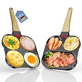 YOYIKKO Spiegeleipfanne 2er Pack, Pancake Pfannkuchen-Omelett-Pfanne, gesunde Eierpfanne für Crêpes, kompatibel mit Gasherd und Induktionskochfeld (schwarz-78)