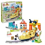 LEGO DUPLO Town Große interaktive Eisenbahn, Bauspielzeug für Kleinkinder ab 3 Jahren, Push & Go Lok mit Lichtern und Geräuschen, Schienenteile, Lernspielzeug für Vorschulkinder 10428