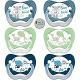 NIP Spar-Set NaturLatex Schnuller Größe 3 (18-32 Mo.) Latex 6er Pack Boys Latex, made in Germany, BPA frei