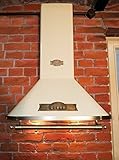 Exklusive Designer Dunstabzugshaube 60cm/Wandhaube aus Modellreihe EMPIRE/Kaminhaube Elfenbein – Empire/Griff – Bronze/Abzugshaube mit Saugstakem Motor 910m³/h/Inkl.Aktivkohlefilter/Abluft Umluft