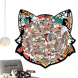 Katzenpuzzle – 135-teiliges Lernpuzzle Aus Holz, Lustiges Tier-Rahmenpuzzle, Langlebige Denksportaufgabe | Kreative Erwachsene Kinder Familie Zuhause Indoor Schule Klassenzimmer Reise Party Geburtstag