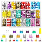 VFANDV 300 Stück Auto Sicherungen Set, Kfz Sicherungen, Kfz Sicherung Set, Gemischt 2A 3A 5A 7.5A 10A 15A 20A 25A 30A 35A 40A Sicherungen Kfz, Flachsicherungen mit Sicherungszieher für PKW Wohnmobil