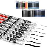 Wonwood_direct Kalligraphie Set, 7 Kalligraphie Stifte mit Verschiedenen Federn und 40 Tintenpatronen in 13 Farben, Kalligraphie Set Anfänger für Grußkarten, Unterschriften (Durchsichtig)
