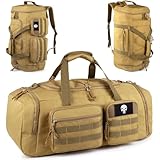 Taktische Sporttasche für Herren, 50L Große 3-in-1-Sport-Reisetasche mit Schuhfach, Wasserabweisender Reiserucksack für Damen und Herren, Weekender & Übernachtungstasche mit Nassfach.