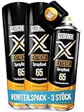 PROCREA® 3x Premium Sprühkleber 'X65 Extreme' [Hitzebeständig bis 110°] Extra starker & schneller Industriekleber für Dachhimmel, Stoff, Schaumstoff uvm. - Kein Durchschlagen - Wasserfest