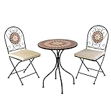 Bistro-Set Balkon-Set Eisen Mosaik Klappbar