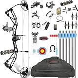 Compoundbogen-Set – 30–70 lbs einstellbar, 21–30' Auszugslänge, 320 FPS, CNC BCY-X99-Sehne für Zielschießen und Jagd‌