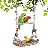 Vogelspielzeug für Wellensittiche, Nymphensittich Spielzeug mit Glocke Wellensittich Spielzeug Vogelkäfig Zubehör Schaukel Vogel Hängende Hängematte Spielplatz für Finken Sittiche