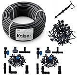 Tropfschlauch 100 m + 124 Teile Set – Tropfbewässerung 33 cm Abstand, Mikrobewässerung für Garten, Beete, Hecken & Gewächshaus – Komplettset, effizient & wassersparend