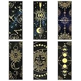 Honoson 18 Stück Astrologie Lesezeichen Set Ästhetische Galaxie Lesezeichen Stern Sonne Mond Doppelseitige Papier Buchmarker Ozean Seiten Markierungen Geschenke für Lesen Buchliebhaber (Astrologie)