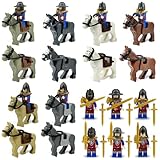 GZLCEU 24 STK Schlachtross Ritter Set, Ritter Minifiguren, ABS Krieg Pferd Kit für Militärschlachtspiele, Mottopartys Kompatibel mit Verschiedenen Bausteinen