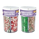 Günthart 8 Stück BackDecor Streusel Weihnachten Mix, Zuckerstreusel essbare Streusel Tortendeko, 1er Set (120 gr)