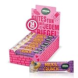 Naturata Bio Milk & Crunch Schoko-Riegel (24 x 33g) | Hergestellt in der Schweiz in Bio-Qualität | Fairtrade & Nachhaltig | Cremige Milchcremefüllung mit knusprigen Taralli-Stückchen