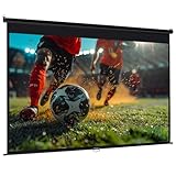 INMOZATA Leinwand Beamer Rollo 279cm, Bild 266 x 149 cm(120 Zoll), Format 16:9, Deckenmontage & Wandmontage Projektor Leinwand für Heimkino Büro Treffen Schule Präsentationen-Schwarz Gehäuse