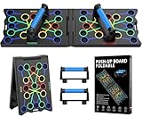 Liegestützgriffe Liegestütze Brett, 24 IN 1 Multifunktionales Faltbares Tragbares Fitness Liegestützständer Übungsbrett für Muskeltraining Effektive Liegestützen für Männer Frauen