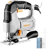 Elektro-stichsägen: DEKOPRO 550W Power Jig Saws Stichsäge Holz Cutter Maschine mit LED-Licht, 800-3000 SPM variabler Geschwindigkeit, 4 orbitalen Einstellungen, ±45° Schrägcut-Schneiden,Ersatzblättern
