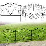 Thealyn Dekorative Gartenzaun 45 cm H x 50 cm B (5 Panels, Gesamtlänge 2,5 m) No Dig Fence Rostfrei Metall Grenze Zaun für Hof Landschaft, Terrasse, Rasen, Blumenbeet