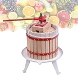 SUBTLETY 12L Manuell Obstpresse Weinpresse Saftpresse Tragbare Fruchtpresse Maischepresse Apfelpresse Obstmühle mit Handkurbel & Pressnetz für Beeren Fruchtsäfte Obstweine Apfelsaft