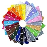 Chalier Cmfort Bandana Damen Herren Nickitücher Kopftuch Paisley Muster Mischfarben Bandana MultifunKopftuch，20 Pack