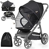 Universal Insektenschutz Kinderwagen,2-in-1 Sonnensegel für Kinderwagen & Buggy mit UV Schutz 50+ Sonnenschutz für Kinderwage, Feinmaschig Moskitonetz idealer Schutz vor Wespen und Stechmücken