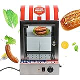 Futchoy 1500W Elektrische Edelstahl Dampfmaschine Schrank Hot Dog-Gerät Steamer Maschine Erhitzer Wurstkocher Würstchenwärmer Brötchenwärmer 220V 30-110℃