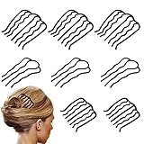 8 Stück Haarkämme, Legierung Haargabel Clip Hochsteckfrisur Haarschmuck U-Form French Twist Haar Werkzeug Haar Seitenkämme für Frauen Haarstyling Zubehör, Geschenke für Frauen und Mädchen (schwarz)