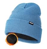 Wmcaps Klassische Mütze Herren Damen, Warm Fleece Wintermütze Strickmütze Winter Warme, Weich Stretchy, Atmungsaktiv Unisex Beanie Geschenke Männer Frauen Coole Sachen, Blau