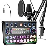 SINWE Podcast Equipment Set mit Audio-Interface und Studio-Kondensatormikrofon für Smartphones und PCs, Plug-and-Play-Live-Soundkarte, ideal für Streaming, Gesang, YouTube und Gaming