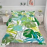 Linfye Bettdecke 155x220 4 Jahreszeiten Monstera-Dekoration Bettbezug Ganzjahresdecke 155x220 Bettdecke Waschbar Bettdecke Ohne Bezug Nutzbar Mikrofaser Steppdecke Schlafdecke BC496