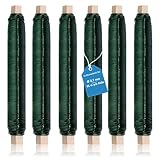 Qiareoiu 6X Blumendraht grün, 0,7mm Basteldraht, 35 m pro Rolle Floristendraht, Bindedraht grün, Wickeldraht lose auf Holzwickel zur Befestigung von Blumen und Pflanzen, Bindedraht Garten