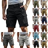 Sonnena Cargo Shorts Herren Kurze Hosen Sommer Cargohose Mit Zipper Und Buttons Multiple Taschen Arbeitshose Männer Sportshorts