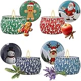 4 Stück Duftkerzen Set, Weihnachten Geschenke Weihnachtliches Duftkerzen-Set Duftkerze Sojawachs Duftkerzen Geschenk Set Aromatherapie Kerzen Weihnachtskerzen Set für Weihnachten Geburtstagsgeschenk