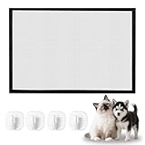 2 Stück Absperrgitter Hund, 110 × 72 cm Treppenschutzgitter Ohne Bohren, Schwarz Türschutzgitter ohne Bohren mit 8 Klebehaken, Türgitter für Hunde Katze,Hundetürgitter