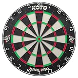 KOTO – King Pro Dartscheibe aus afrikanischem Sisal – Offizielle Turniermaße – Slim Wire Technologie & klammerfrei – Profi Bristle Dartboard für Steeldarts