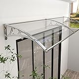 Regenschutz, UV-Schutz, Regenschutz, transparente Polycarbonat-Abdeckung, Aluminiumrahmen, Vordertür, Vordach, Fenster, Gartenüberdachung, Terrasse, Veranda, Überdachung