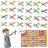 Bcuuozeeing 24 Stück Styroporflieger Kinder, Styroporflieger Flieger Styropor Kinder, Flugzeug Styropor, Wurfgleiter Segelflugzeug, Flugzeug Spielzeug, Kinder Outdoor Garten Interaktives Spiele