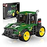 Mould King Traktor Bausatz, Spielzeug Bauernhof Traktor für Jungen und Mädchen ab 8 Jahren, 24061 Kreatives Konstruktionsfahrzeug mit Pflanzen und Vögeln, 466 Teile