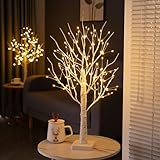 Howeifull 144 LED Lichterbaum mit Timer, LED Birken Baum Licht Warmweiß Verstellbare Äste Bonsai Dekobaum Baumbeleuchtung Innen Deko für Weihnachten, Party, Hochzeit, USB/Batteriebetrieben