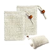 2 Stück Seifensäckchen Sisal Seifenbeutel, Natürliches Seifenbeutel Feste Seife Seifenbeutel Seifennetz Festes Shampoo Seifenbeutel Aufschäumen Für Bäder Massage Peeling Seifensäckchen Bio (2 Stück)